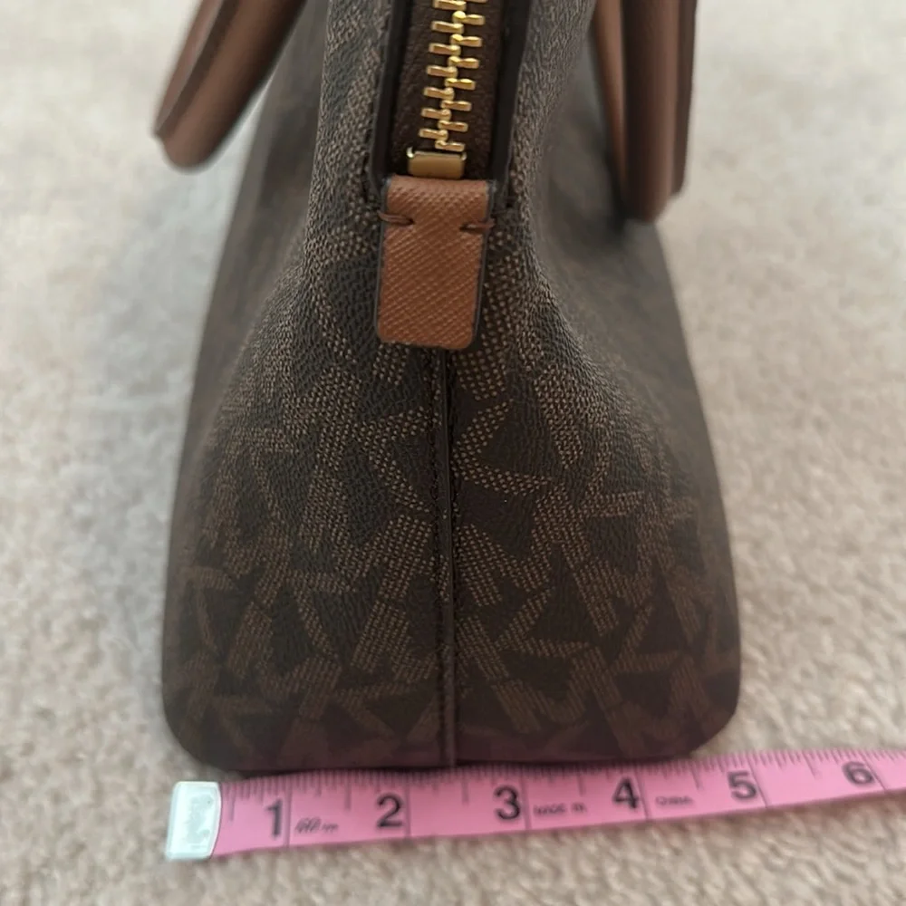 Michael KORS Signature Logo Brown Handbag Tote - Picture 3 of 9